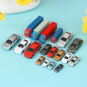 1 adet 1: 100-200 Evcilik Minyatür Araba Kamyon Konteyner Model Araba Oyuncak Bebek Dekor Oyuncak Yeni Minyatür Araba Kamyon