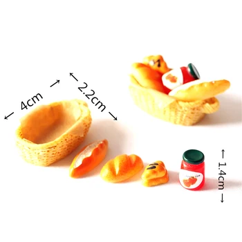 1 Takım 1: 12 Evcilik Minyatür Gıda Oyuncak reçel ekmek Tost Sepeti Aksesuarları Şarap Bannana Gıda Bebek Evi Minyatür Aksesuarları