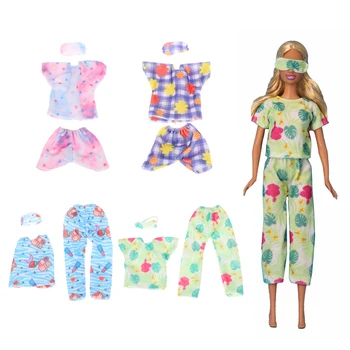 1 Takım El Yapımı Bebek Pijama + göz maskeleri Günlük Giyim Kız Giysileri Bebek Aksesuarları Oyuncak Hediye