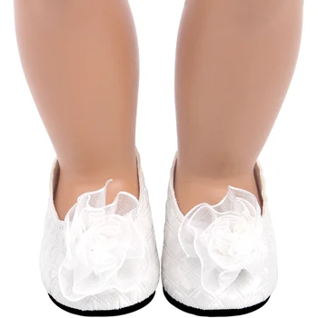 18 İnç Kız Bebek Ayakkabıları Beyaz düğün elbisesi Ayakkabı Amerikan Yenidoğan bebek oyuncakları Fit 43 Cm Bebek Bebek s63 0