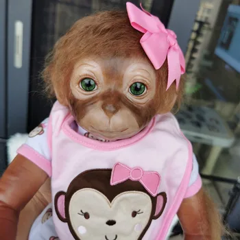 20 inç Yeniden Doğmuş Bebek Maymun Sevimli Orangutanlar Yeniden Doğmuş Bebek Bebek El Yapımı Detaylı Boyama Koleksiyon Sanat Bebek Çocuk Hediye