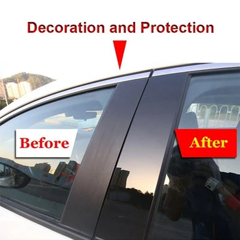 Araba Pencere Pillar Trim Sticker Orta BC Sütun Sticker Dış Aksesuarlar Mazda 3 Axela için BM BP 2013-2020