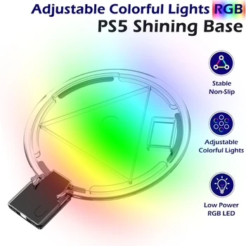 Ayarlanabilir RGB Konsol Standı, PS5 Oyun konsolu için LED atmosfer ışık tabanı