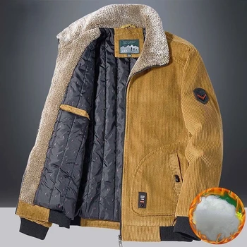 Kış erkek Ceket Kadife Kalınlaşmış Pamuk Ceket Bombacı Ceket Sıcak Boy Kısa Üstleri Yeni Moda Gevşek Mont