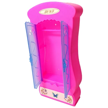 Pembe Dolap Dolap barbie bebek Prenses Aksesuarları Dreamhouse Mobilya Yatak Odası Minyatür, oyuncaklar kızlar için