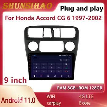 ShunSıhao Android 11 Araba Radyo GPS Navi Video oynatıcı ana ünite Honda Accord İçin CG 6 1997-2002 CarPlay Multimedya Otomatik 128G