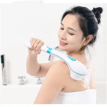 Su geçirmez elektrikli masaj banyo fırçası banyo fırçası çok fonksiyonlu uzun saplı ovmak geri ovmak zao, yıkama bir yüz eserdir