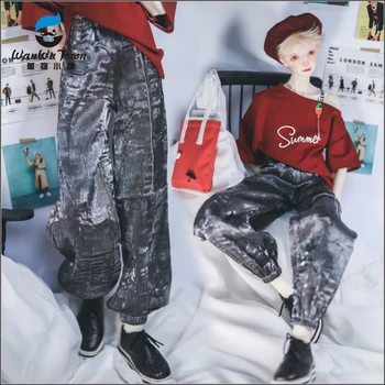 Yeni BJD oyuncak bebek giysileri Pantolon Siyah ve Gümüş Bukalemun Kesme ışın Bacak Pantolon 1/3 1/4 amca oyuncak bebek giysileri aksesuarları