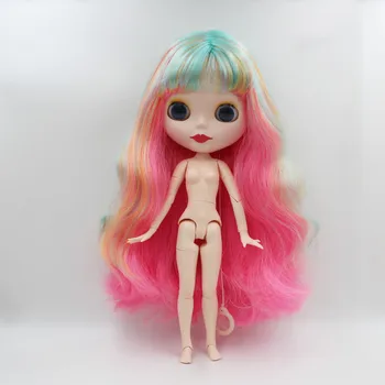 Ücretsiz Kargo büyük indirim RBL-561J DIY Çıplak Blyth doll doğum günü hediyesi kız için 4 renk büyük göz bebek güzel Saç sevimli oyuncak