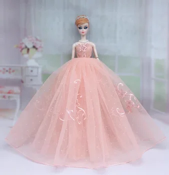 1: 6 Pembe Çiçek düğün elbisesi Barbie Bebek Giysileri Elbise Prenses Kıyafetler gece elbisesi 1/6 BJD Bebek Aksesuar Oyuncaklar Kız Hediye 1