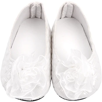 18 İnç Kız Bebek Ayakkabıları Beyaz düğün elbisesi Ayakkabı Amerikan Yenidoğan bebek oyuncakları Fit 43 Cm Bebek Bebek s63 1