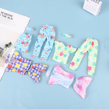 1 Takım El Yapımı Bebek Pijama + göz maskeleri Günlük Giyim Kız Giysileri Bebek Aksesuarları Oyuncak Hediye 2