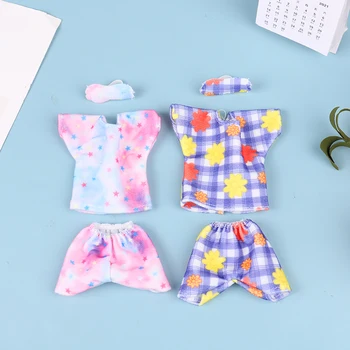 1 Takım El Yapımı Bebek Pijama + göz maskeleri Günlük Giyim Kız Giysileri Bebek Aksesuarları Oyuncak Hediye 3