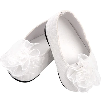 18 İnç Kız Bebek Ayakkabıları Beyaz düğün elbisesi Ayakkabı Amerikan Yenidoğan bebek oyuncakları Fit 43 Cm Bebek Bebek s63 3