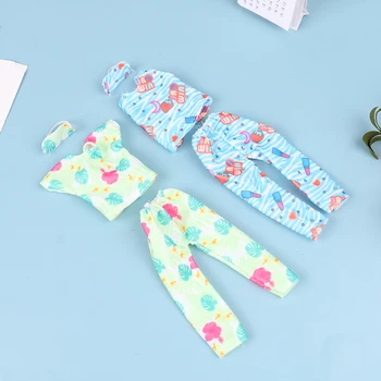 1 Takım El Yapımı Bebek Pijama + göz maskeleri Günlük Giyim Kız Giysileri Bebek Aksesuarları Oyuncak Hediye 4