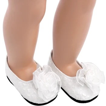 18 İnç Kız Bebek Ayakkabıları Beyaz düğün elbisesi Ayakkabı Amerikan Yenidoğan bebek oyuncakları Fit 43 Cm Bebek Bebek s63 4